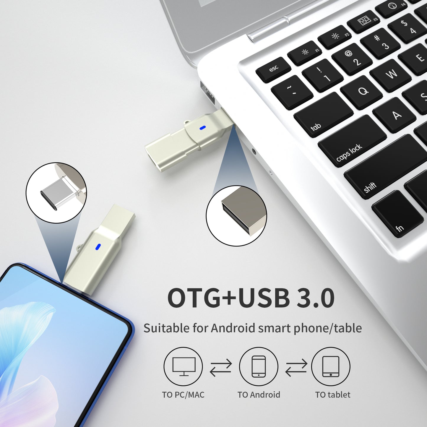 128GB Type C USB Flash Drive 2 in 1 OTG USB 3.1 + USB C
